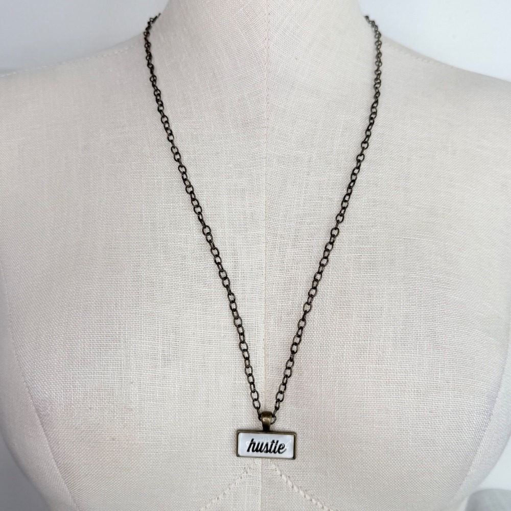 Plunder Jewelry HUSTLE Charm Necklace‎ Pendant 28" Chain